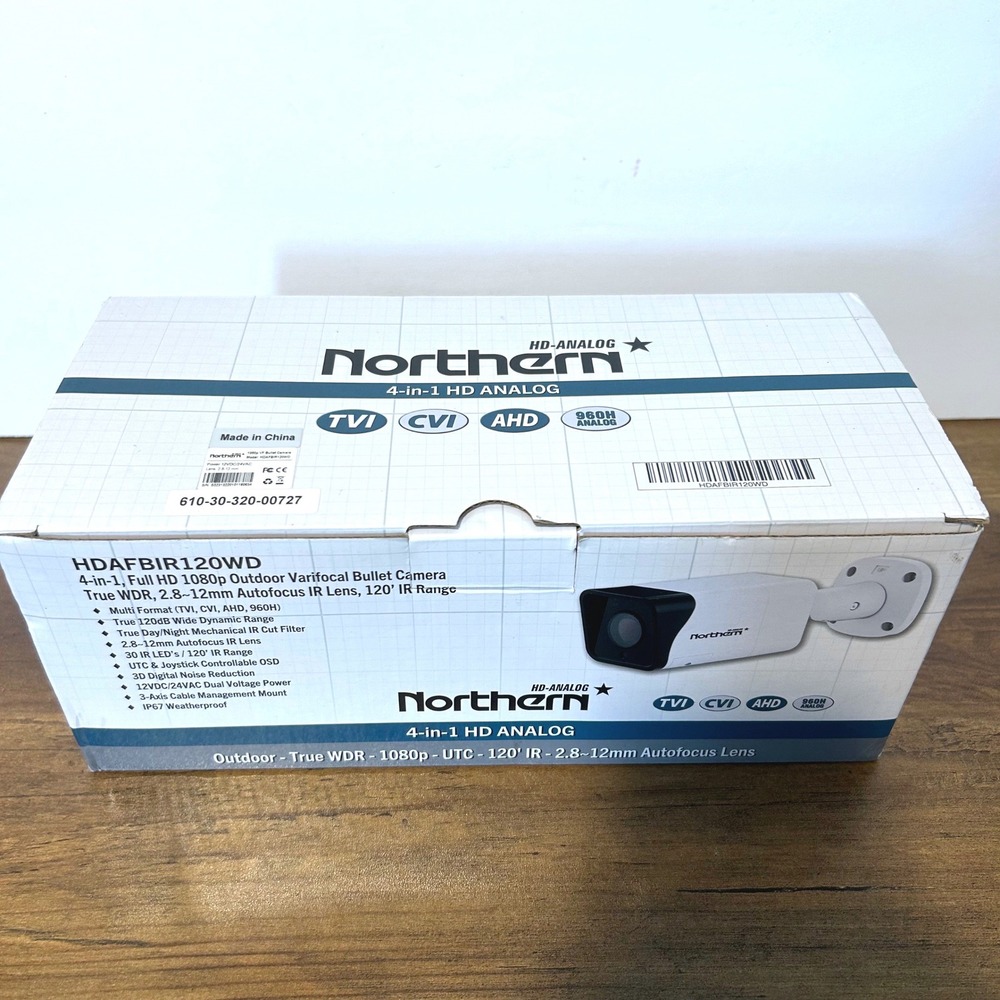 Northern Bullet Camera White 1080p Outdoor Varifocal 4 in 1 HD HDAFBIR120WD